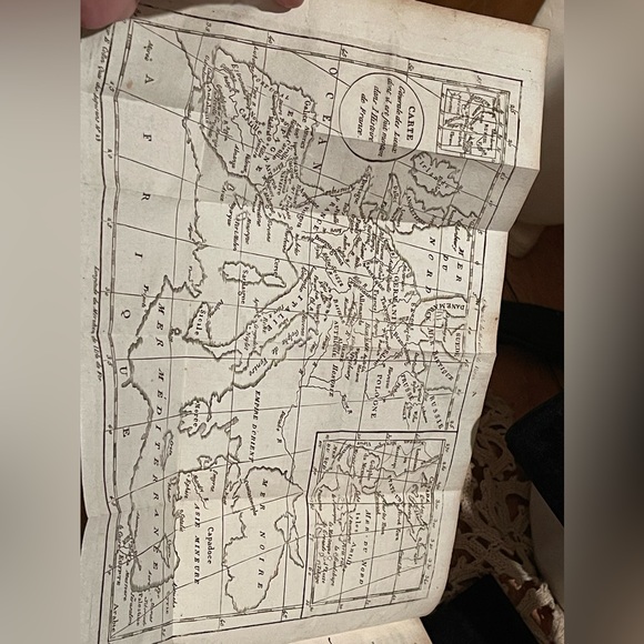 RARE 1825 French Book Histoire History w/Fantastic PULL OUT MAP Cours D’histoire - Picture 2 of 16